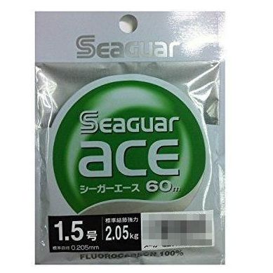 KUREHA Seaguar Ace Fluorocarbon Line 60m #1.5 2.05kg 4.5lb Spinning Reel 4562398220256