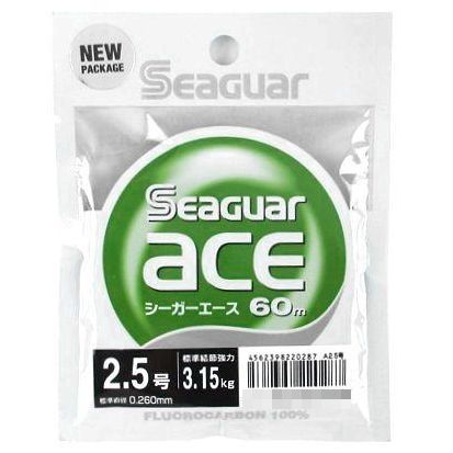 KUREHA Seaguar Ace Fluorocarbon Line 60m #2.5 3.15kg 6.9lb Spinning Reel 4562398220287