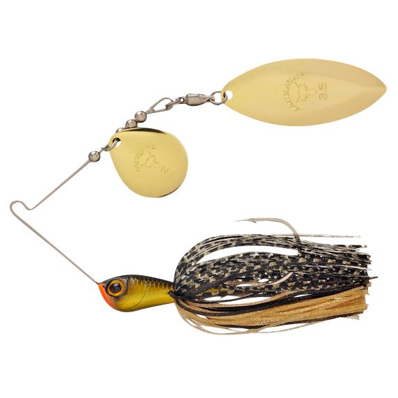 JACKALL Super Eruption Jr 1/4 oz Spinner Bait Lure Gold Black Shad 4525807076349