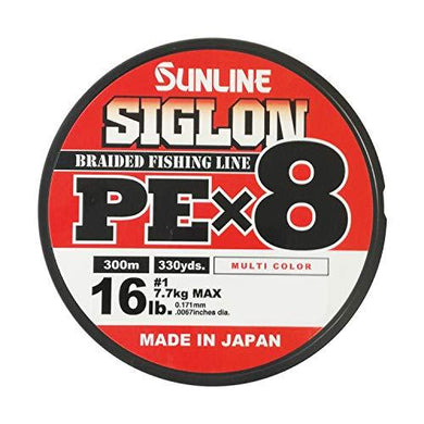 SUNLINE SIGLON PE X8 300m #1/ 16lb Multicolor  PE Braid 4968813432639