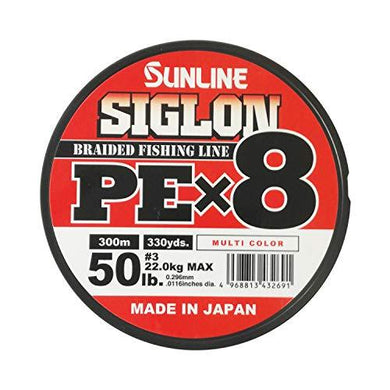 SUNLINE SIGLON PE X8 300m #3 / 50lb Multicolor  PE Braid 4968813432691