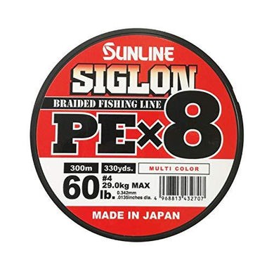 SUNLINE SIGLON PE X8 300m #4 / 60lb Multicolor  PE Braid 4968813432707