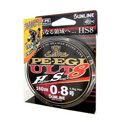 SUNLINE SM PE EGI ULT HS8 180m HG #0.8  PE Braid 4968813534746