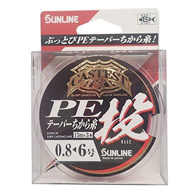 SUNLINE CASTEST PE Tapered Chikara Yarn NAGE 13m x 3 pcs #0.8<#6 Red null PE Braid 4968813537501