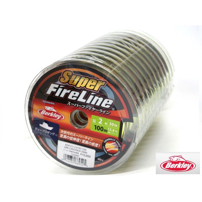 Berkley Super FireLine Green 1200m 12-Linking #2 30lb Fishing Line 0028632669525