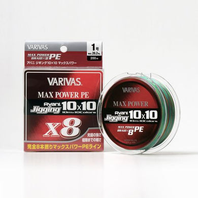 VARIVAS Avani Jigging 10X10 Max Power PE X8 200m #1 20.2lb PE Braid Line 4513498104571